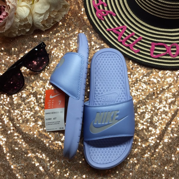 Nike Blue Sandal Slides - Picture 3 of 8